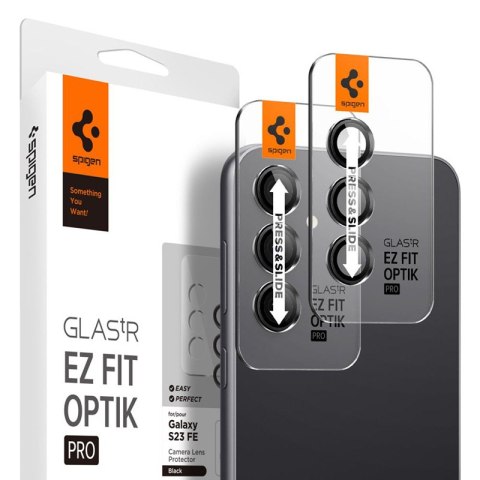 Spigen Optik.TR EZ Fit Camera Lens Protector 2-Pack - Szkło ochronne na obiektyw do Samsung Galaxy S23 FE (2 szt) (Czarny) Spigen Optik.TR EZ Fit Camera Lens Protector 2-Pack - Szkło ochronne na obiektyw do Samsung Galaxy S23 FE (2 szt) (Czarny)