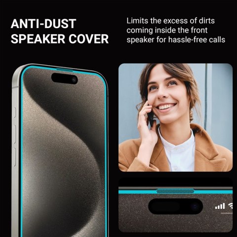 Crong Anti-Bacterial 3D Armour Glass - Szkło hartowane 9H na cały ekran iPhone 15 Pro Max + ramka instalacyjna Crong Anti-Bacterial 3D Armour Glass - Szkło hartowane 9H na cały ekran iPhone 15 Pro Max + ramka instalacyjna