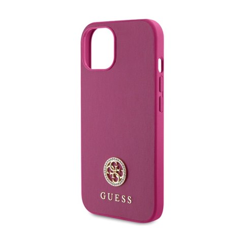 Guess 4G Strass Metal Logo - Etui iPhone 15 (różowy) Guess 4G Strass Metal Logo - Etui iPhone 15 (różowy)