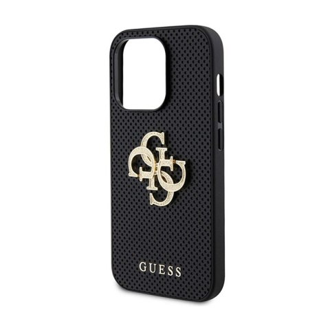 Guess Perforated 4G Glitter - Etui iPhone 15 Pro (czarny) Guess Perforated 4G Glitter - Etui iPhone 15 Pro (czarny)