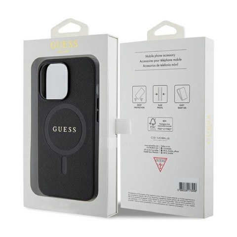 Guess Saffiano MagSafe - Etui iPhone 13 Pro Max (czarny) Guess Saffiano MagSafe - Etui iPhone 13 Pro Max (czarny)