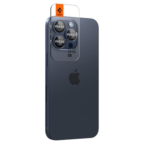 Spigen Optik.TR EZ Fit Camera Lens Protector 2-Pack - Szkło ochronne na obiektyw do iPhone 15 Pro / 15 Pro Max / iPhone 14 Pro / Spigen Optik.TR EZ Fit Camera Lens Protector 2-Pack - Szkło ochronne na obiektyw do iPhone 15 Pro / 15 Pro Max / iPhone 14 Pro /