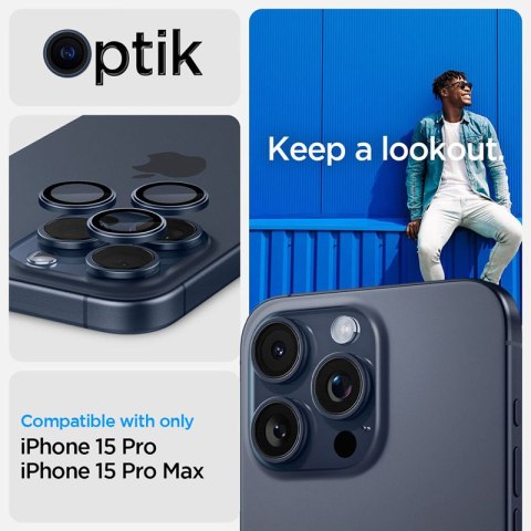 Spigen Optik.TR EZ Fit Camera Lens Protector 2-Pack - Szkło ochronne na obiektyw do iPhone 15 Pro / 15 Pro Max / iPhone 14 Pro / Spigen Optik.TR EZ Fit Camera Lens Protector 2-Pack - Szkło ochronne na obiektyw do iPhone 15 Pro / 15 Pro Max / iPhone 14 Pro /