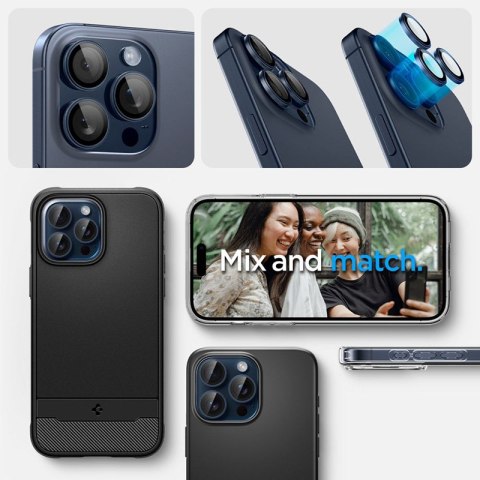 Spigen Optik.TR EZ Fit Camera Lens Protector 2-Pack - Szkło ochronne na obiektyw do iPhone 15 Pro / 15 Pro Max / iPhone 14 Pro / Spigen Optik.TR EZ Fit Camera Lens Protector 2-Pack - Szkło ochronne na obiektyw do iPhone 15 Pro / 15 Pro Max / iPhone 14 Pro /