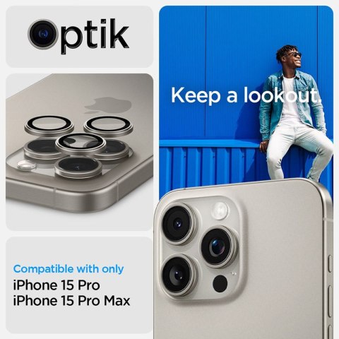 Spigen Optik.TR EZ Fit Camera Lens Protector 2-Pack - Szkło ochronne na obiektyw do iPhone 15 Pro / 15 Pro Max / iPhone 14 Pro / Spigen Optik.TR EZ Fit Camera Lens Protector 2-Pack - Szkło ochronne na obiektyw do iPhone 15 Pro / 15 Pro Max / iPhone 14 Pro /