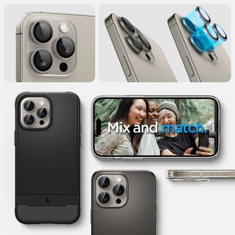 Spigen Optik.TR EZ Fit Camera Lens Protector 2-Pack - Szkło ochronne na obiektyw do iPhone 15 Pro / 15 Pro Max / iPhone 14 Pro / Spigen Optik.TR EZ Fit Camera Lens Protector 2-Pack - Szkło ochronne na obiektyw do iPhone 15 Pro / 15 Pro Max / iPhone 14 Pro /