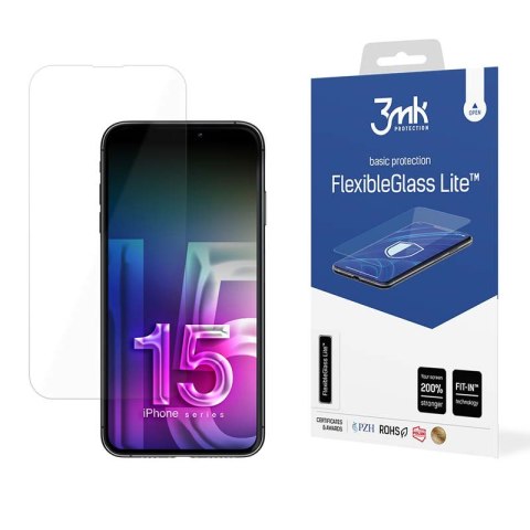 3mk FlexibleGlass Lite - Szkło hybrydowe do iPhone 15 Pro 3mk FlexibleGlass Lite - Szkło hybrydowe do iPhone 15 Pro