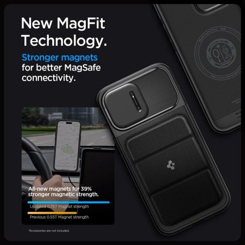 Spigen Optik Armor Mag MagSafe - Etui do iPhone 15 Pro (Czarny) Spigen Optik Armor Mag MagSafe - Etui do iPhone 15 Pro (Czarny)