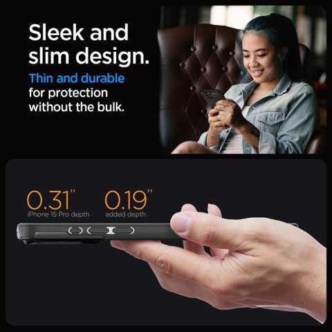 Spigen Optik Armor Mag MagSafe - Etui do iPhone 15 Pro (Czarny) Spigen Optik Armor Mag MagSafe - Etui do iPhone 15 Pro (Czarny)