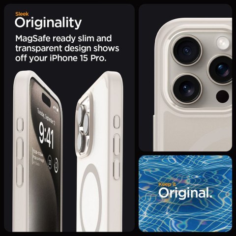 Spigen Ultra Hybrid Mag MagSafe - Etui do iPhone 15 Pro (Frost Natural Titanium) Spigen Ultra Hybrid Mag MagSafe - Etui do iPhone 15 Pro (Frost Natural Titanium)