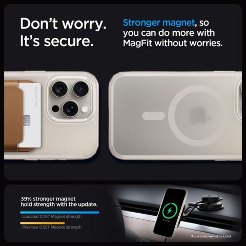 Spigen Ultra Hybrid Mag MagSafe - Etui do iPhone 15 Pro (Frost Natural Titanium) Spigen Ultra Hybrid Mag MagSafe - Etui do iPhone 15 Pro (Frost Natural Titanium)