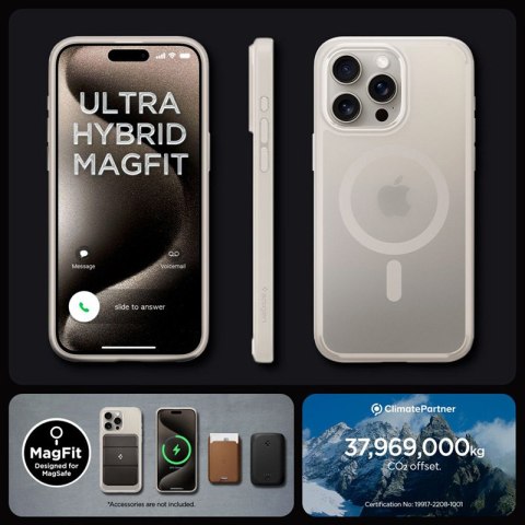 Spigen Ultra Hybrid Mag MagSafe - Etui do iPhone 15 Pro (Frost Natural Titanium) Spigen Ultra Hybrid Mag MagSafe - Etui do iPhone 15 Pro (Frost Natural Titanium)
