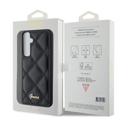 Guess Quilted Metal Logo - Etui Samsung Galaxy S23 FE (czarny) Guess Quilted Metal Logo - Etui Samsung Galaxy S23 FE (czarny)