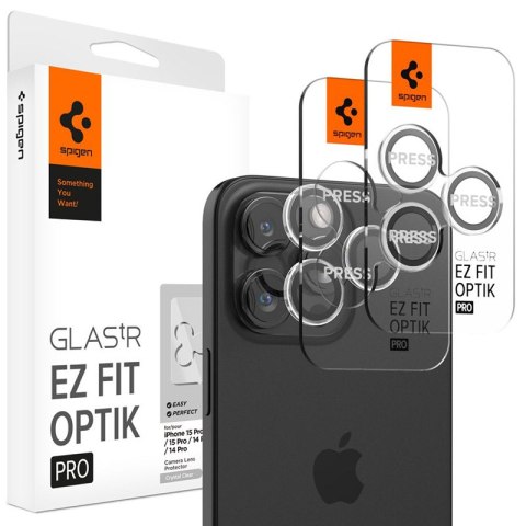 Spigen Optik.TR EZ Fit Camera Lens Protector 2-Pack - Szkło ochronne na obiektyw do iPhone 15 Pro / 15 Pro Max / iPhone 14 Pro / Spigen Optik.TR EZ Fit Camera Lens Protector 2-Pack - Szkło ochronne na obiektyw do iPhone 15 Pro / 15 Pro Max / iPhone 14 Pro /