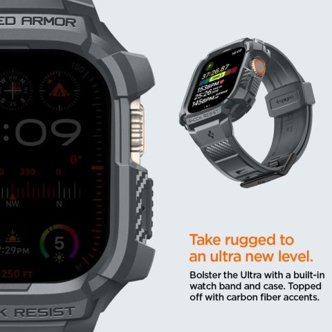 Spigen Rugged Armor Pro - Pasek z obudową do Apple Watch Ultra 49 mm (Dark Grey) Spigen Rugged Armor Pro - Pasek z obudową do Apple Watch Ultra 49 mm (Dark Grey)