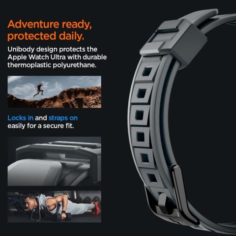 Spigen Rugged Armor Pro - Pasek z obudową do Apple Watch Ultra 49 mm (Dark Grey) Spigen Rugged Armor Pro - Pasek z obudową do Apple Watch Ultra 49 mm (Dark Grey)