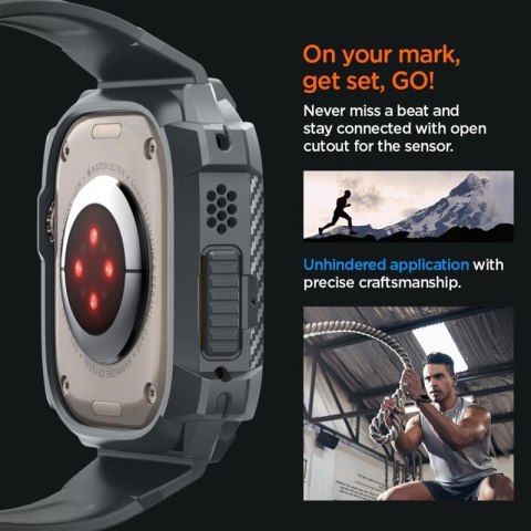 Spigen Rugged Armor Pro - Pasek z obudową do Apple Watch Ultra 49 mm (Dark Grey) Spigen Rugged Armor Pro - Pasek z obudową do Apple Watch Ultra 49 mm (Dark Grey)