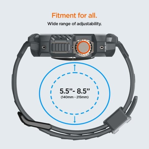 Spigen Rugged Armor Pro - Pasek z obudową do Apple Watch Ultra 49 mm (Dark Grey) Spigen Rugged Armor Pro - Pasek z obudową do Apple Watch Ultra 49 mm (Dark Grey)