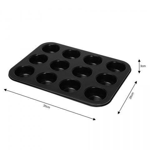 FORMA BLASZANA DO BABECZEK MUFFINEK x12 KINGHOFF KH-4099 FORMA BLASZANA DO BABECZEK MUFFINEK x12 KINGHOFF KH-4099
