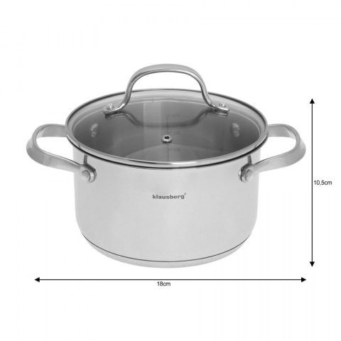 GARNEK 2.5L / 18CM KLAUSBERG PREMIUM 18/10 KB-7212 GARNEK 2.5L / 18CM KLAUSBERG PREMIUM 18/10 KB-7212
