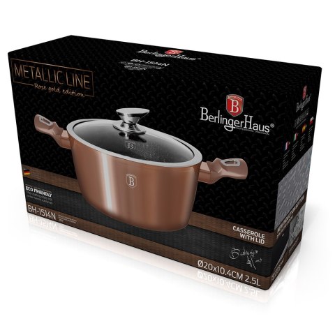 GARNEK 2.5L 20CM BERLINGER HAUS METALLIC LINE ROSE GOLD BH-1514-N GARNEK 2.5L 20CM BERLINGER HAUS METALLIC LINE ROSE GOLD BH-1514-N
