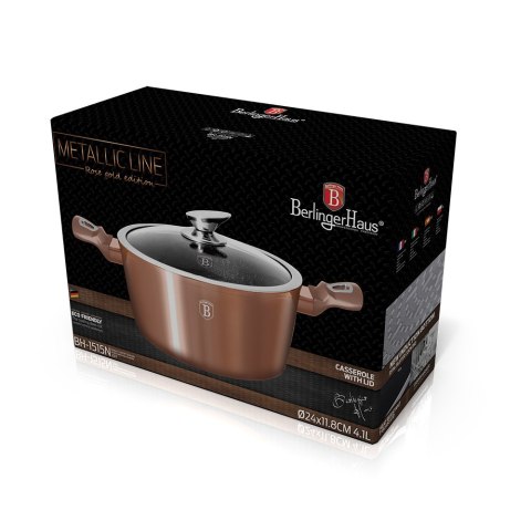 GARNEK 4.5L 24CM BERLINGER HAUS METALLIC LINE ROSE GOLD BH-1515-N GARNEK 4.5L 24CM BERLINGER HAUS METALLIC LINE ROSE GOLD BH-1515-N