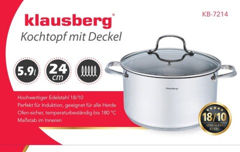 GARNEK 5.9L / 24CM KLAUSBERG PREMIUM 18/10 KB-7214 GARNEK 5.9L / 24CM KLAUSBERG PREMIUM 18/10 KB-7214