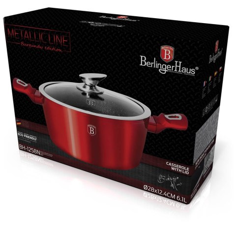 GARNEK 6.5L 28CM BERLINGER HAUS METALLIC LINE BURGUNDY BH-1258-N GARNEK 6.5L 28CM BERLINGER HAUS METALLIC LINE BURGUNDY BH-1258-N