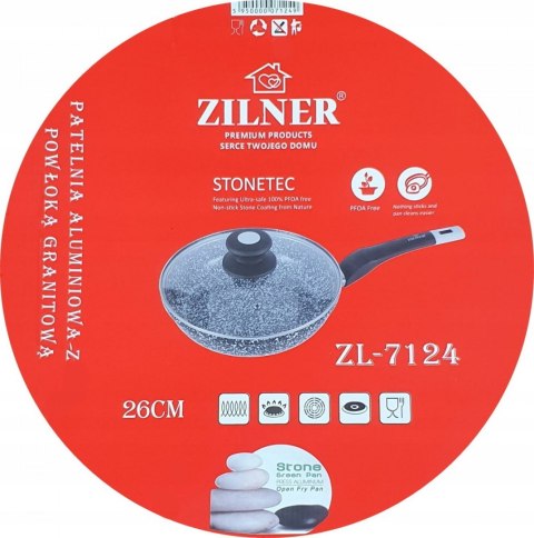 PATELNIA 26CM MARMUROWO-CERAMICZNA ZILNER ZL-7124 PATELNIA 26CM MARMUROWO-CERAMICZNA ZILNER ZL-7124