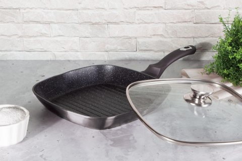 PATELNIA GRILLOWA Z POWŁ. GRANITOWĄ 28x28cm BERLINGER HAUS Carbon Pro BH-6909 PATELNIA GRILLOWA Z POWŁ. GRANITOWĄ 28x28cm BERLINGER HAUS Carbon Pro BH-6909