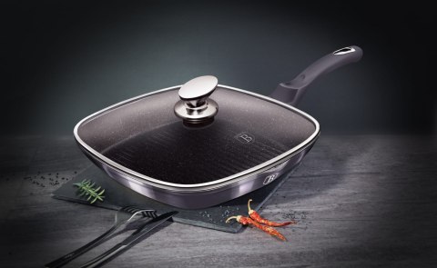 PATELNIA GRILLOWA Z POWŁ. GRANITOWĄ 28x28cm BERLINGER HAUS Carbon Pro BH-6909 PATELNIA GRILLOWA Z POWŁ. GRANITOWĄ 28x28cm BERLINGER HAUS Carbon Pro BH-6909