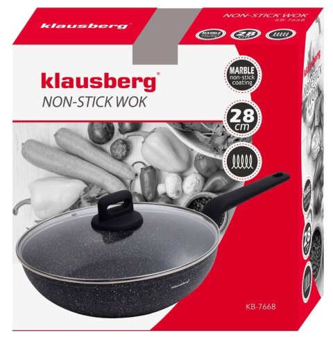 PATELNIA WOK Z POWŁOKĄ MARMUROWĄ 28CM KLAUSBERG KB-7668 PATELNIA WOK Z POWŁOKĄ MARMUROWĄ 28CM KLAUSBERG KB-7668