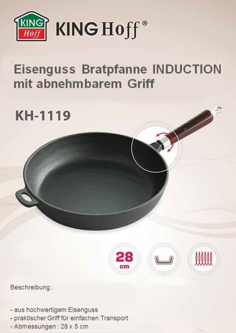 PATELNIA ŻELIWNA 28cm KiNGHOFF KH-1119 PATELNIA ŻELIWNA 28cm KiNGHOFF KH-1119