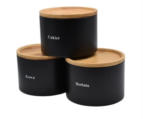 ZESTAW 3 POJEMNIKÓW KAWA HERBATA CUKIER BRUNBESTE BB-2716 ZESTAW 3 POJEMNIKÓW KAWA HERBATA CUKIER BRUNBESTE BB-2716