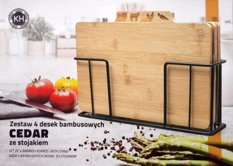 ZESTAW 4 KUCHENNYCH DESEK DO KROJENIA Z DREWNA BAMBUSOWEGO KONIGHOFFER CEDAR KG-7967 ZESTAW 4 KUCHENNYCH DESEK DO KROJENIA Z DREWNA BAMBUSOWEGO KONIGHOFFER CEDAR KG-7967
