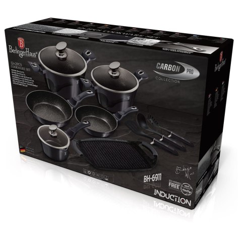 ZESTAW GARNKÓW Z POWŁ. GRANITOWĄ 12 EL. BERLINGER HAUS Carbon Pro BH-6911 ZESTAW GARNKÓW Z POWŁ. GRANITOWĄ 12 EL. BERLINGER HAUS Carbon Pro BH-6911