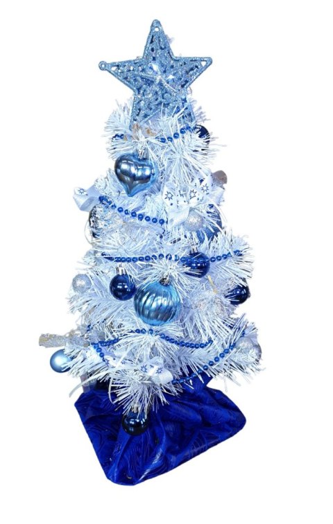 GOTOWA MINI CHOINKA BIAŁA LED UBRANA ŚWIĄTECZNA DEKORACJA 40cm GOTOWA MINI CHOINKA BIAŁA LED UBRANA ŚWIĄTECZNA DEKORACJA 40cm