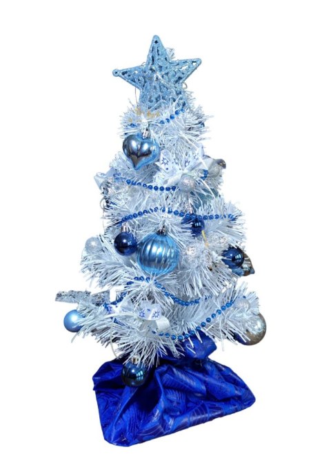 GOTOWA MINI CHOINKA BIAŁA LED UBRANA ŚWIĄTECZNA DEKORACJA 40cm GOTOWA MINI CHOINKA BIAŁA LED UBRANA ŚWIĄTECZNA DEKORACJA 40cm