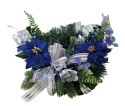 NOWOCZESNY STROIK WIANEK ŚWIĄTECZNY LED NIEBIESKI NA STÓŁ WIGILIJNY 40cm