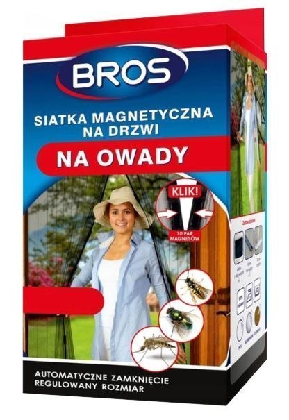 Siatka na Drzwi Magnetyczna 160x220 Biała BROS Siatka na Drzwi Magnetyczna 160x220 Biała BROS