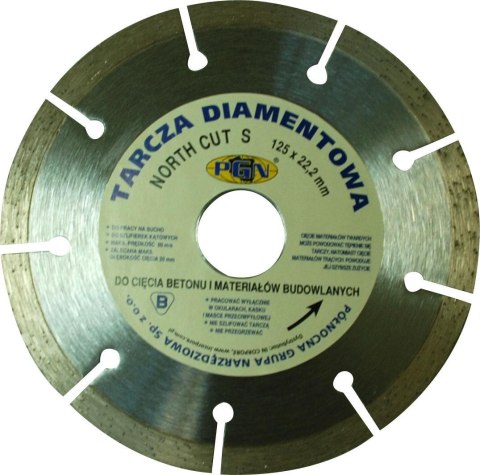 TARCZA DIAMENTOWA 180x22,2mm SEGMENTOWA STANDARD NORTH CUT S PGN TARCZA DIAMENTOWA 180x22,2mm SEGMENTOWA STANDARD NORTH CUT S PGN
