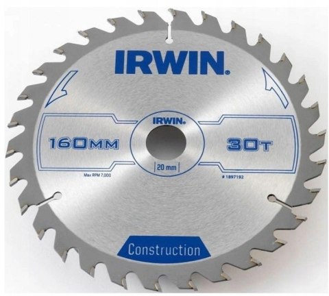 PIŁA TARCZOWA 165x30x2,5mm 18z ATB CONSTRUCTION IRWIN PIŁA TARCZOWA 165x30x2,5mm 18z ATB CONSTRUCTION IRWIN