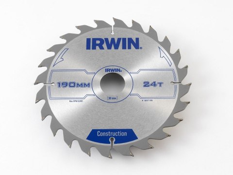 PIŁA TARCZOWA 190x30x2,5mm 24z ATB CONSTRUCTION IRWIN PIŁA TARCZOWA 190x30x2,5mm 24z ATB CONSTRUCTION IRWIN