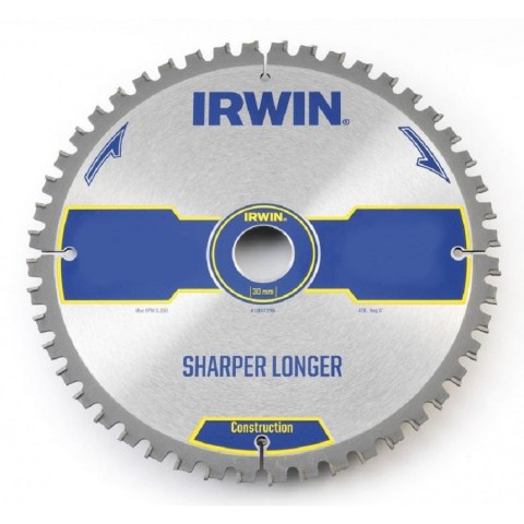 PIŁA TARCZOWA 305x30x3,2mm 60z ATB CONSTRUCTION SHARPER LONGER IRWIN PIŁA TARCZOWA 305x30x3,2mm 60z ATB CONSTRUCTION SHARPER LONGER IRWIN