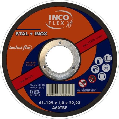 TARCZA FLEX 41 125x1,0x22,2 A 60 T STANDARD INCO-VERITAS