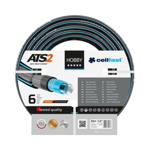 WĄŻ OGRODOWY HOBBY ATS2 1/2" 60mb /STOJAK/ CELL-FAST WĄŻ OGRODOWY HOBBY ATS2 1/2" 60mb /STOJAK/ CELL-FAST