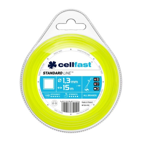 ŻYŁKA TNĄCA STANDARD 1,3mm / 15m KWADRAT CELLFAST