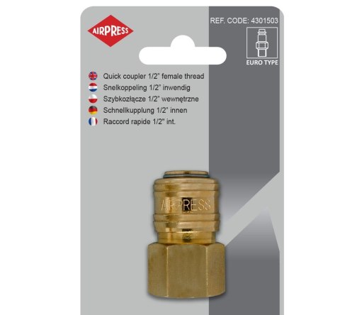 SZYBKOZŁĄCZE GWINT WEWNĘTRZNY 1/2" EURO AIRPRESS SZYBKOZŁĄCZE GWINT WEWNĘTRZNY 1/2" EURO AIRPRESS