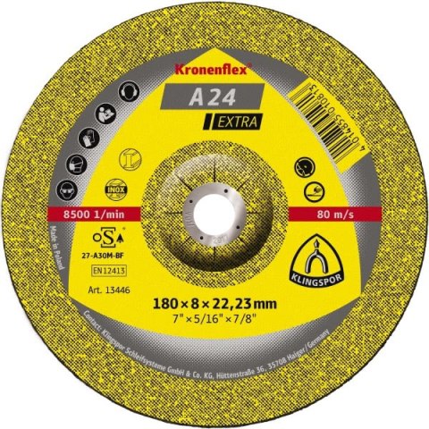 TARCZA FLEX 27 230x6,0x22,2 A 24 EXTRA KLINGSPOR ( op.- 10 szt.) TARCZA FLEX 27 230x6,0x22,2 A 24 EXTRA KLINGSPOR ( op.- 10 szt.)