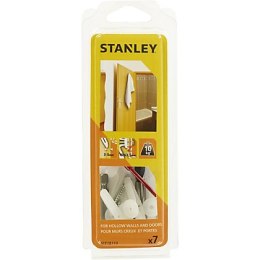 Zestaw do montażu haczyka na drzwiach, 5 kołków 25mm/3-5mm + wkręty, bit PZ2x50, wiertło do drewna 8x120 (7cz.) STANLEY FATMAX